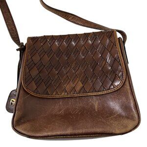 Vintage Etienne Aigner Brown Leather Crossbody Bag Purse Western Boho Preppy